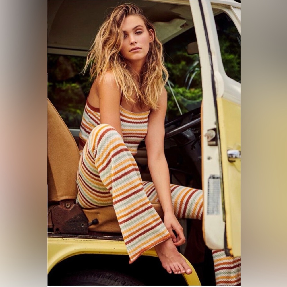 Ghanda Nancy striped flare pants medium